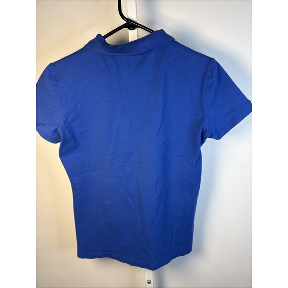Lacoste Womens Short Sleeve Polo Size M 42 Blue Preppy Logo Mean Girls Sport - Picture 4 of 6
